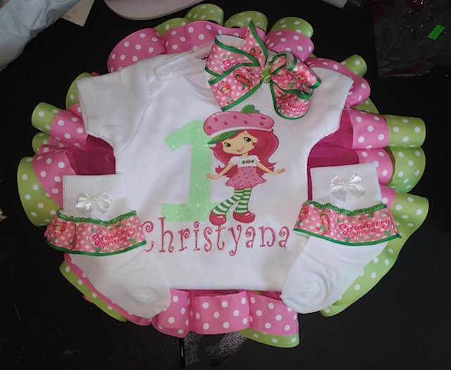 Character ribbon trimmed tutu set