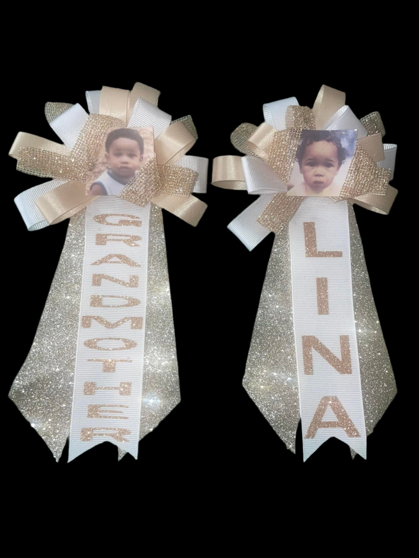 Picture ribbon corsages.